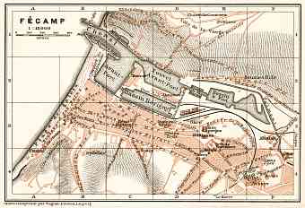 Fécamp city map, 1909