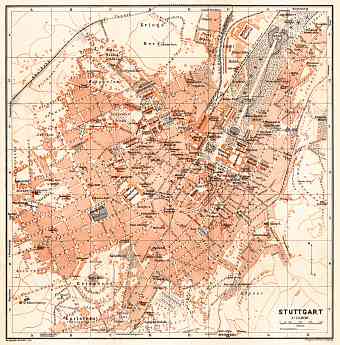 Stuttgart city map, 1906