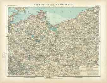 Northern Germany Map (Central Part), 1905