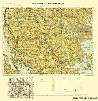 Kelvä. Topografikartta 4331. Topographic map from 1938