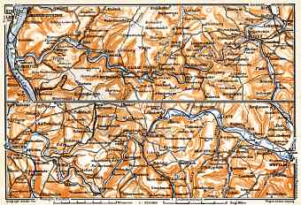 Valley of Lahn River map, 1905