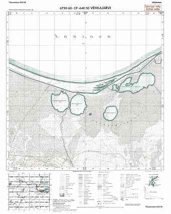 Vehkozero Lake. Vehkajärvi. Topografikartta 515308. Topographic map from 1943