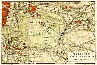 Vincennes, Charenton and Nogent-sur-Marne map, 1903