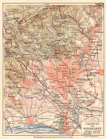 Wiesbaden environs map, 1927