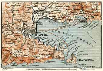 Spezia, environs map, 1913