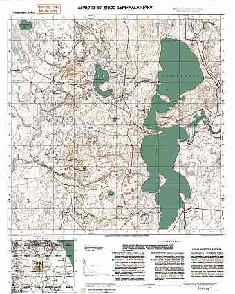 Lembolovskoje Lake (Toksovo). Lempaalanjärvi. Topografikartta 404105. Topographic map from 1942