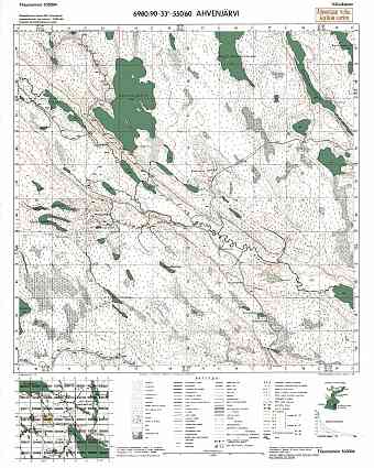 Ostretšje. Ahvenjärvi. Topografikartta 533304. Topographic map from 1942