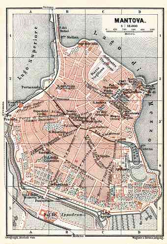 Mantua (Mantova) city map, 1898