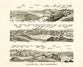 Mount Schafberg in Salzkammergut panorama, 1906