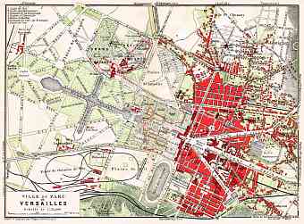 Versailles city and park map, 1931