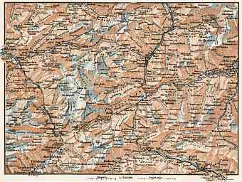 St. Gotthard environs map, 1909