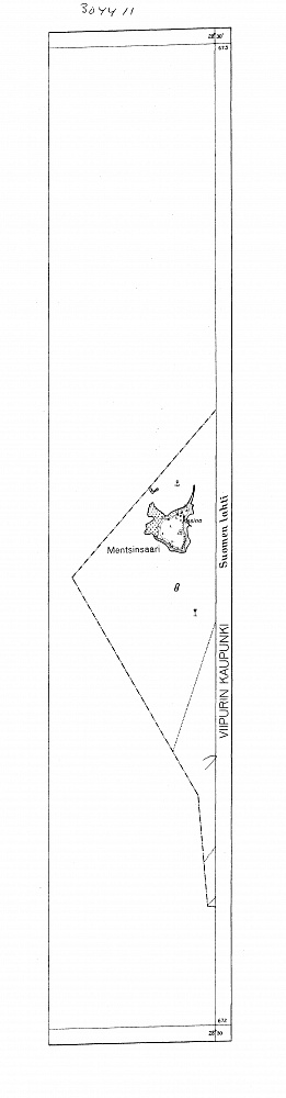 Novik Island. Mentsinsaari. Pitäjänkartta 304411. Parish map from 1939