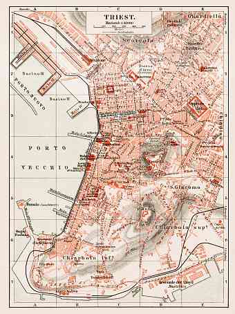 Triest (Trieste) city map, 1903