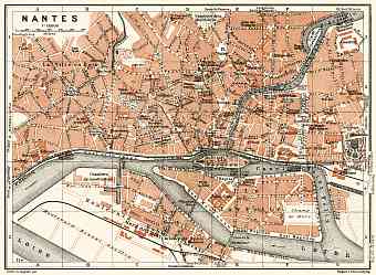 Nantes city map, 1913