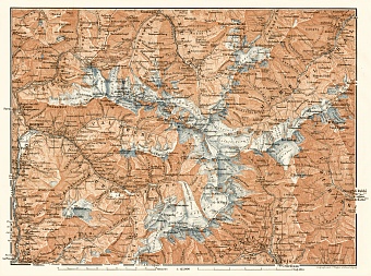 Ortler Alps general map, 1906