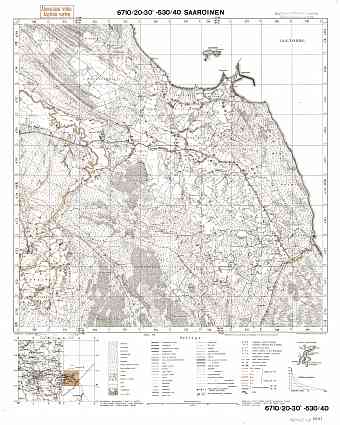 Gravijnoe Village Site. Saaroinen. Topografikartta 404210. Topographic map from 1938