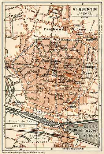 Saint-Quentin town plan, 1913