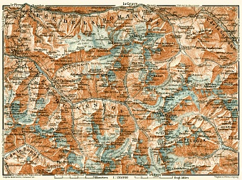 Romanche Valley and Vénéon Valley map, 1913