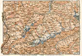 Zillertal Alps (Zillertaler Alpen, Alpi Aurine) general map, 1906