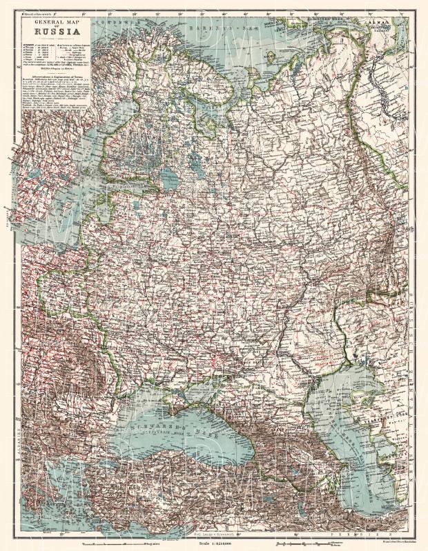 Old map of West Russian Empire in 1914. Buy vintage map replica poster ...